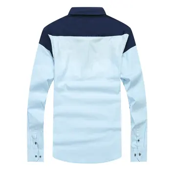 Мъжка марка дизайнерски памучен риза Harmont Блейн, ежедневни лоскутная риза с дълъг ръкав, Мъжки блуза, риза camisa masculina homme, мъжки блузи 1