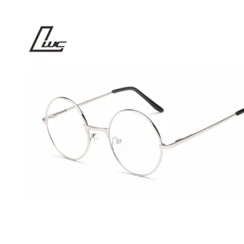 Мъжки/женски Кръгли Слънчеви очила В Ретро-метална Рамка, Корейски Очила С Прозрачни Лещи, Мъжки И Женски Оптични Кръгови Прости Slr