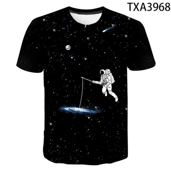 Нов Космически Астронавт 3d тениска Вселената Печат Звездата на Улицата Мода Дишаща Лек Мъжки Женски и Детски Фитнес Топ