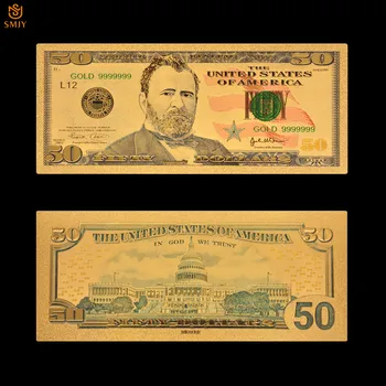 Нов продукт 2018 Злато на САЩ е 999 долара Пари на 50 долара Колекция на Фалшиви Банкноти И Сувенирни Подаръци