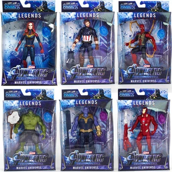НОВА LED Танос деца Marvel Черна Пантера Спайдърмен, Капитан Америка, Тор Железния Човек, Хълк Отмъстителите Фигурка играчки Кукли Модел