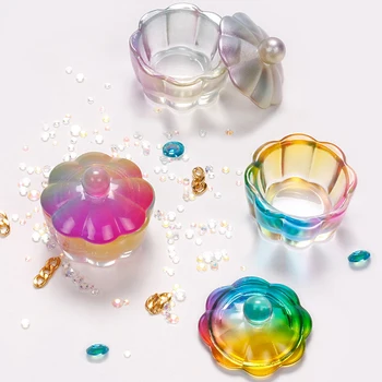 Нова Стъклена Кристален Чаша във формата на Лоба С Капак За Почистване на Нокти, Чаша За Миене на Ноктите, Чаша За Смесване на Цветове, Оборудване За Маникюр
