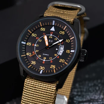Нови Кварцови часовници за Мъже 44 ММ Водоустойчив Светещи Безжични Часовници с високо качество С Найлонови Каишка Пилотните ръчни часовници за Мъже relogio masculino