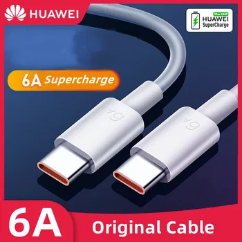 Оригинален кабел за зарядно устройство Huawei Honor 50 6A Usb Type C Кабел за предаване на данни SuperCharge Бързо зареждане на Majic 4 P50 Pro P40 Капитан 40 RS Nova 9 10