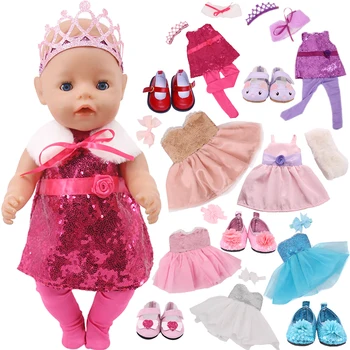 Принцеса рокля Ръчна изработка, Дрехи За Новородени, 43 см, 18 см, американската Кукла, Играчка за Момичета, Дрехи За малките кукли, Нашето Поколение, Nenuco