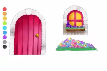 Ръчно изработени Чудесата на вратата на миниатюрна Фея феята на зъбките Розовата Къща Чудесата на Вратата Стикер на стената, включително стикер на прозореца и алеи