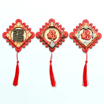 Ръчно Рисувани Китайски Възел Благословия 3D Магнити За Хладилник Туристически Сувенири, Магнитни Стикери За Хладилник