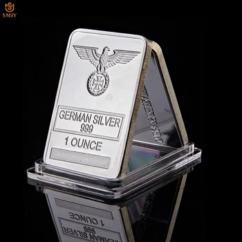 Рядка 1 Унция Немски Сребро 999 проба Liberty Eagle Totem сребърно покритие Греда с Акрил Защитни Капсули 0