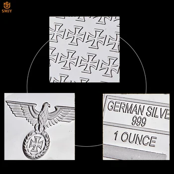 Рядка 1 Унция Немски Сребро 999 проба Liberty Eagle Totem сребърно покритие Греда с Акрил Защитни Капсули 3