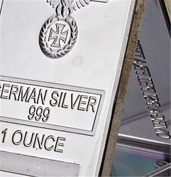 Рядка 1 Унция Немски Сребро 999 проба Liberty Eagle Totem сребърно покритие Греда с Акрил Защитни Капсули 4