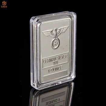 Рядка 1 Унция Немски Сребро 999 проба Liberty Eagle Totem сребърно покритие Греда с Акрил Защитни Капсули 5