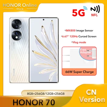 Смартфон Honor 70 5G 256 GB, 512 GB 66 W ултра-бързо зареждане 120 Hz 6,67 