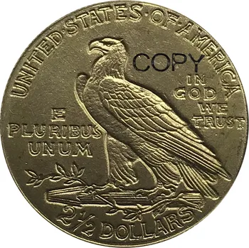 Съединените Щати 2 1/2 долар Индианска Глава Четвърт Орел 1909 Златни монети, Два и половина долара Месингови и Метални Копирни монети 1