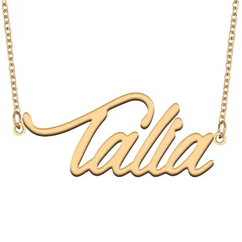 Талия е Името на Веригата И Колиета за Жени от Неръждаема Стомана Бижута Позлатени Табела Висулка Femme Майката на Приятелката Подарък