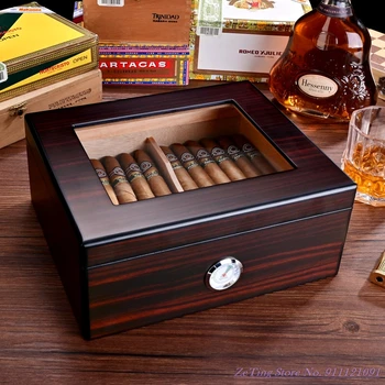 Топло кедрова кутия за пури готино качество прост луксозен дизайн на мека преносим овлажнител кутия за цигари 258x218x106 mm max50