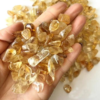 Търговия на едро с 50 г 3 размера Естествен Цитрин Жълт Кристални Камък на Камък Полиран Чакъл Проба от Естествен Камък Crystal