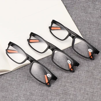 Унисекс Ультралегкие Очила за четене, Черна Смола, Дрехи за Очите, Гъвкави Очила, Увеличителни + 1,00 ~ + 4,0 Диоптър, Очила за Възрастните хора