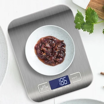 Цифрови Многофункционални Кухненски Везни Електронни Хранителни Везни Диетични Везни Инструмент за Измерване Тънък LCD Цифров Електронен Тегло Тегло 4