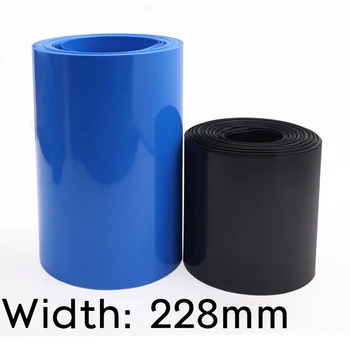 Ширина 230 мм (Диаметър 145 мм) Lipo Батерия Амбалажна Хартия PVC Свиване Тръба Изолиран Ръкав Калъф Защитно покритие Плосък пакет Синьо Черен